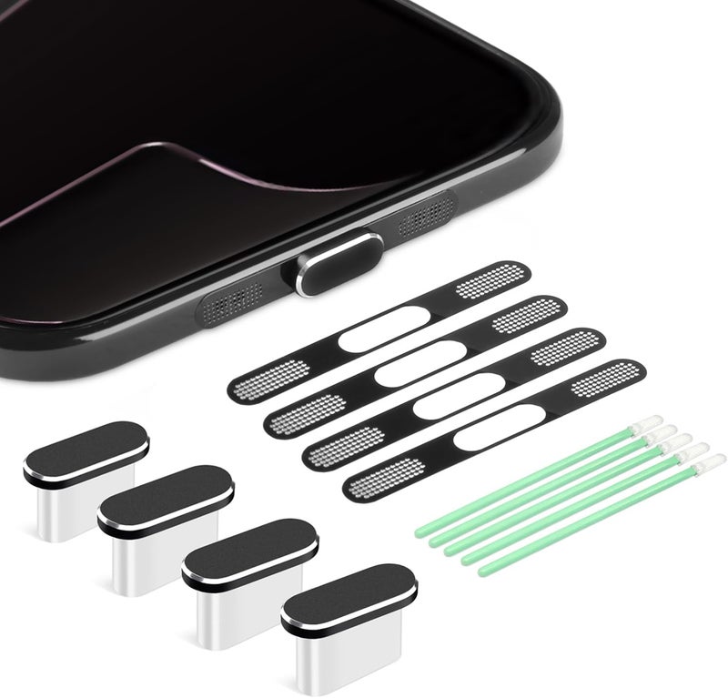 Goweewon USB C Dust Plug,USB C Port Cover Type C Charging Port Plug Cover Speaker Dust Cover,Accessories for iPhone Air (Black, for iPhone Air) - Image 1